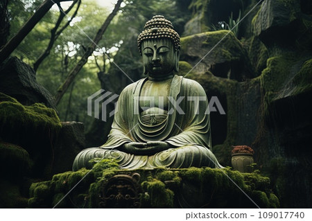 Kamakura Big buddha statue in the jungle 109017740