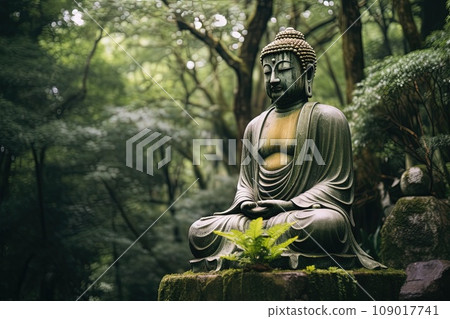 Kamakura Big buddha statue in the jungle 109017741