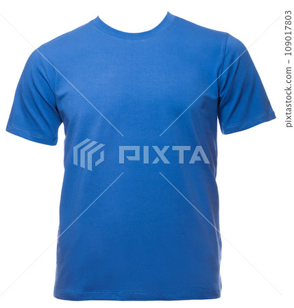 Blue tee template isolated on white Blue tee template isolated on white 109017803