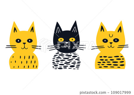 Cat in doodle cartoon style 109017999