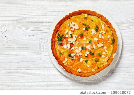 Pineapple Chicken Pie with almonds and cheese Pineapple Chicken Pie with almonds and cheese 109018072