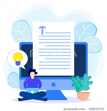 Illustration vector graphic cartoon character of blogging Illustration vector graphic cartoon character of blogging 109018735
