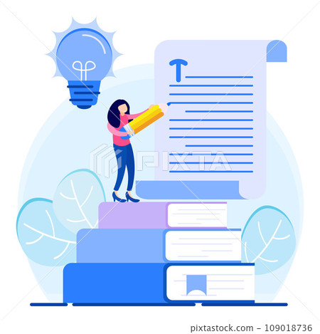 Illustration vector graphic cartoon character of blogging Illustration vector graphic cartoon character of blogging 109018736