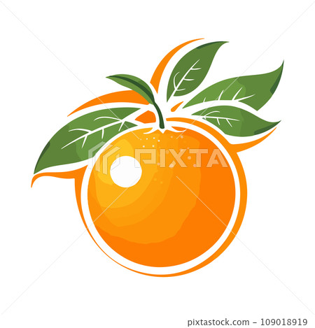 Orange logo, icon in a cartoon style isolated on white background. Vector illustration for any design. Orange logo, icon in a cartoon style isolated on white background. Vector illustration for any design. 109018919