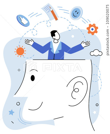 Critical thinking. Vector illustration. Inspiration can spark critical thinking, driving us to explore new ideas and challenge existing beliefs Cognitive flexibility is important aspect critical 109020075