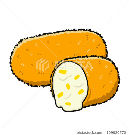 Illustration of cream croquette Illustration of cream croquette 109020770