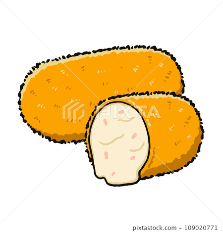 Illustration of crab cream croquette Illustration of crab cream croquette 109020771