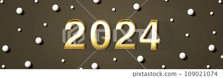 2024 new year theme with white candy dots 109021074