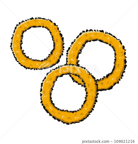 A simple illustration of fried squid rings A simple illustration of fried squid rings 109021216
