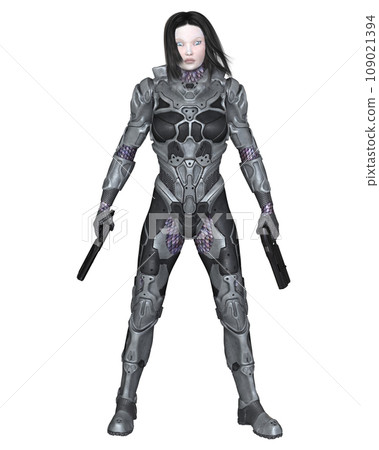 Future Female Soldier in Hi-Tech Armour 109021394