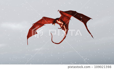 Red Dragon Attacking in the Snow Red Dragon Attacking in the Snow 109021398