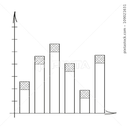 Chart, graph vector in doodle style. Approximation, statistics, financial chart. 109021631