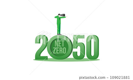 Vision businessman in the year 2050. A nationally determined contribution, Net Zero emissions Vision businessman in the year 2050. A nationally determined contribution, Net Zero emissions 109021881
