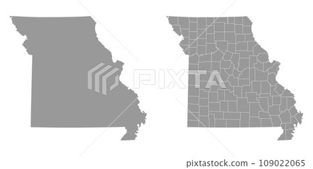 Missouri state gray maps. Vector illustration. 109022065