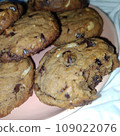 Nut cookies mixed with chocolate chips. 109022076