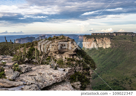 View from the top of the hill of the father inacio, morro do pai inacio, Chapada Diamantina, Bahia, Brazil 109022347