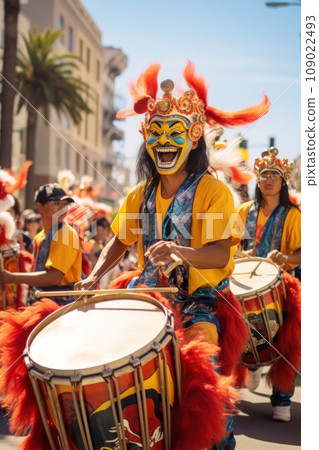 A colorful parade featuring dragon dancers, lion dancers A colorful parade featuring dragon dancers, lion dancers 109022493