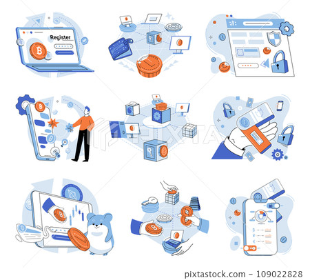 Blockchain vector illustration. The virtual nature blockchain networks enables seamless and borderless financial transactions Blockchain technology has potential to revolutionize financial industry Blockchain vector illustration. The virtual nature blockchain networks enables seamless and borderless financial transactions Blockchain technology has potential to revolutionize financial industry 109022828