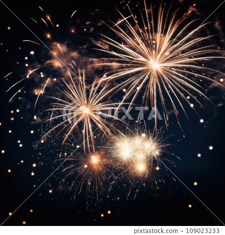 fireworks exploding in the air, with a black background fireworks exploding in the air, with a black background 109023233