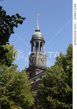 St. Michael's Church, Michl in the Hanseatic City Hamburg, Germany, Europe. High quality photo 109023280