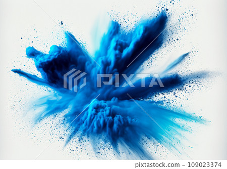 Blue abstract background with swirling blue particles 109023374