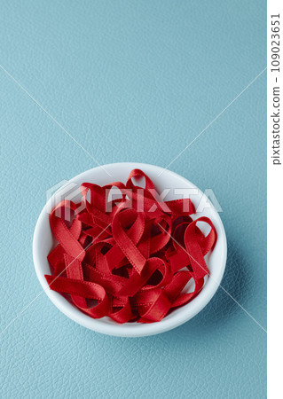 red ribbons, for the fight against AIDS 109023651