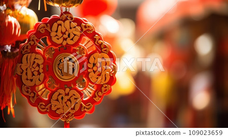 a red and gold Chinese New Year decoration a red and gold Chinese New Year decoration 109023659