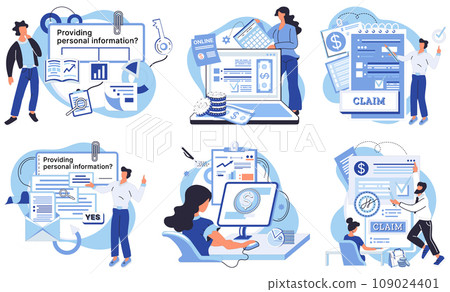 Income reporting vector illustration. A well-maintained account contributes to financial stability Strategy guides companys long-term direction A well-crafted plan leads to financial success 109024401