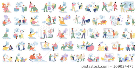 Mental health vector illustration. Therapy sessions provide opportunity for individuals to express their emotions and work through mental health challenges Emotional intelligence is vital 109024475