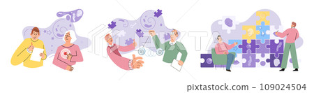 Hypnosis vector illustration. The therapeutic use hypnosis provides psychological assistance During hypnosis sessions, individuals receive professional guidance The persons mental well-being 109024504