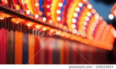The neon lights of a carnival make for a striking background The neon lights of a carnival make for a striking background 109024844