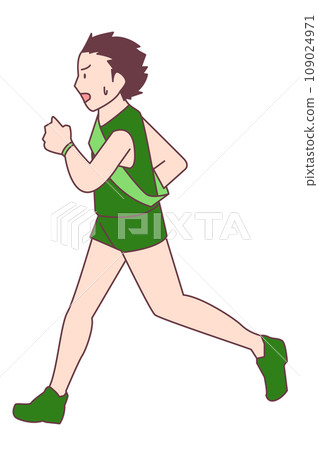 Runner running in relay race 109024971
