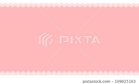 粉紅色背景上的白色花邊框架 - 可愛的裝飾背景材料 - 16:9 粉紅色背景上的白色花邊框架 - 可愛的裝飾背景材料 - 16:9 109025163