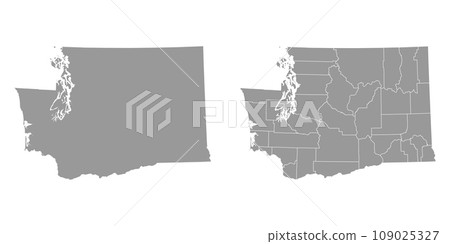 Washington state gray maps. Vector illustration. 109025327