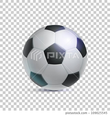 Classic soccer ball, realistic, transparent background Classic soccer ball, realistic, transparent background 109025545