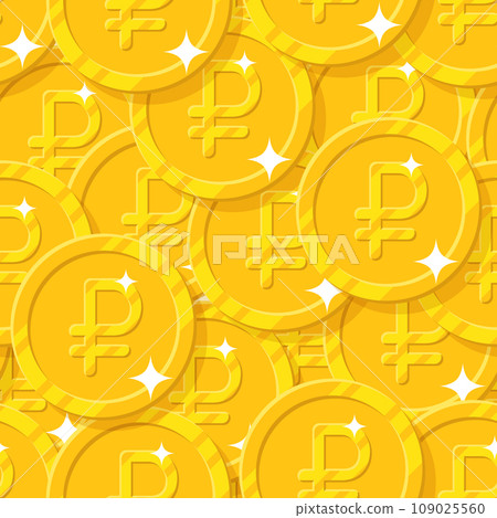 Placer gold rubles style seamless pattern 109025560