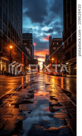 Empty city streets 109026410