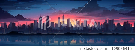 Empty city streets after sunset Empty city streets after sunset 109026416