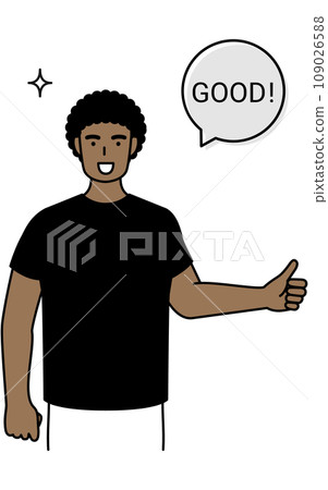 GOOD gesture, young black man giving thumbs up GOOD gesture, young black man giving thumbs up 109026588