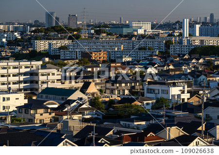 [神奈川縣]住宅區/橫濱市郊區的清晨風景 109026638