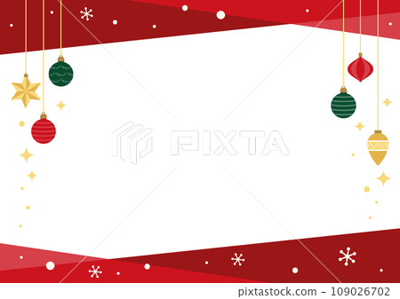 Christmas ornaments and glitter frame 109026702