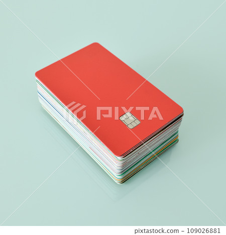 Stack of the plastic cards with chip Stack of the plastic cards with chip 109026881