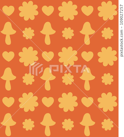 Vector seamless pattern of flowers and mushroom Vector seamless pattern of flowers and mushroom 109027257