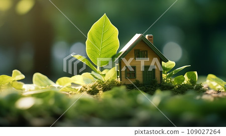 fabulous, toy house, in the greens, Concept cozy home, cozy world.Ai Generated 109027264