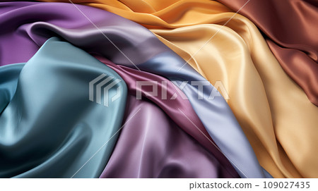 Colored silk drapery fabric background 109027435