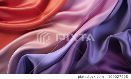 Colored silk drapery fabric background 109027438