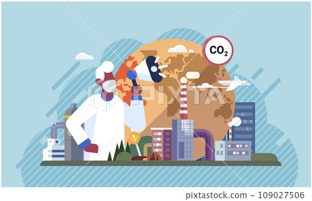 Industrial pollution. Dirty waste. Environmental pollution. Vector illustration. Industrial pollution is battle we must win Dirty water is sign societal failure to protect nature Smokes with smog are 109027506