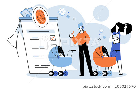 Child benefit. Vector illustration. One advantage receiving child benefits is financial assistance it provides The child benefit concept emphasizes importance supporting families with financial aid 109027570