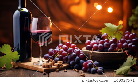 Wine still life background.  109027571