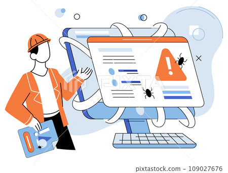 Industrial cyber security. Vector illustration. Viruses and malware pose significant risks to integrity industrial systems Privacy regulations aim to protect sensitive business information Factories Industrial cyber security. Vector illustration. Viruses and malware pose significant risks to integrity industrial systems Privacy regulations aim to protect sensitive business information Factories 109027676